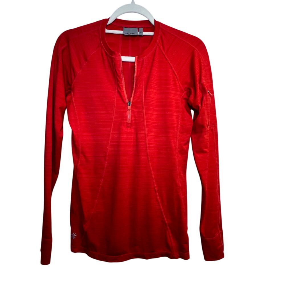 Athleta Women's Long Sleeve Half-Zip Top - Red